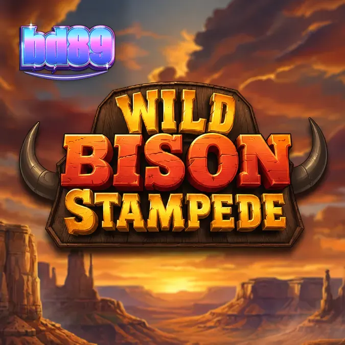 Wild Bison Stampede স্লট গেমের ইন্টারফেস এবং বন্য প্রাণীর থিম
